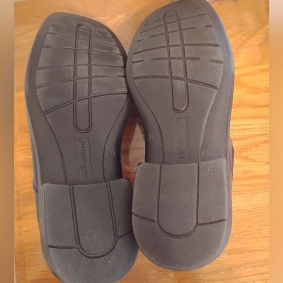 Men's Slip On Leather Black Shoes Size 10 Business Casual Work Wear Office Style - Picture 5 of 7